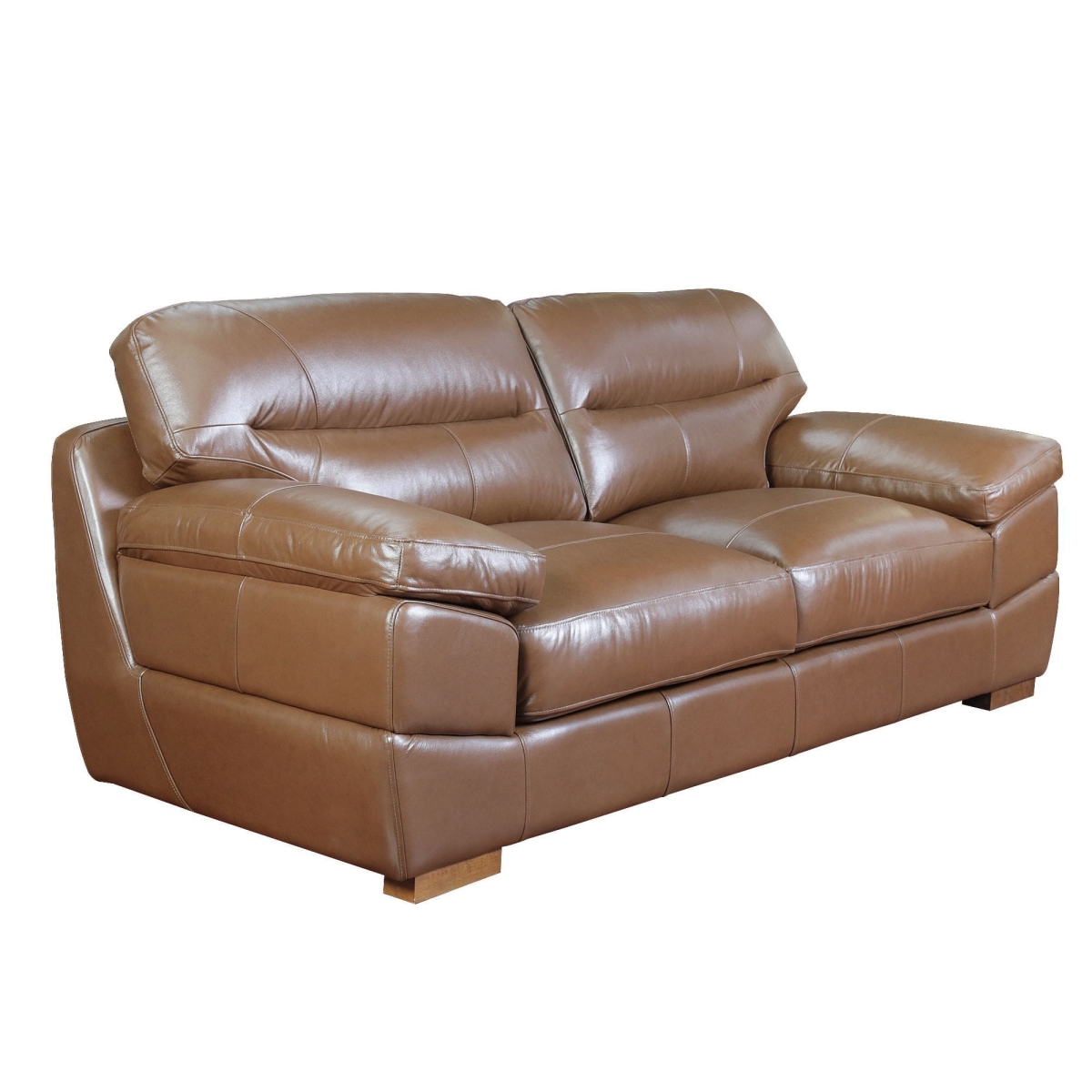 89 in. Jayson Top Grain Leather Sofa Chestnut Brown