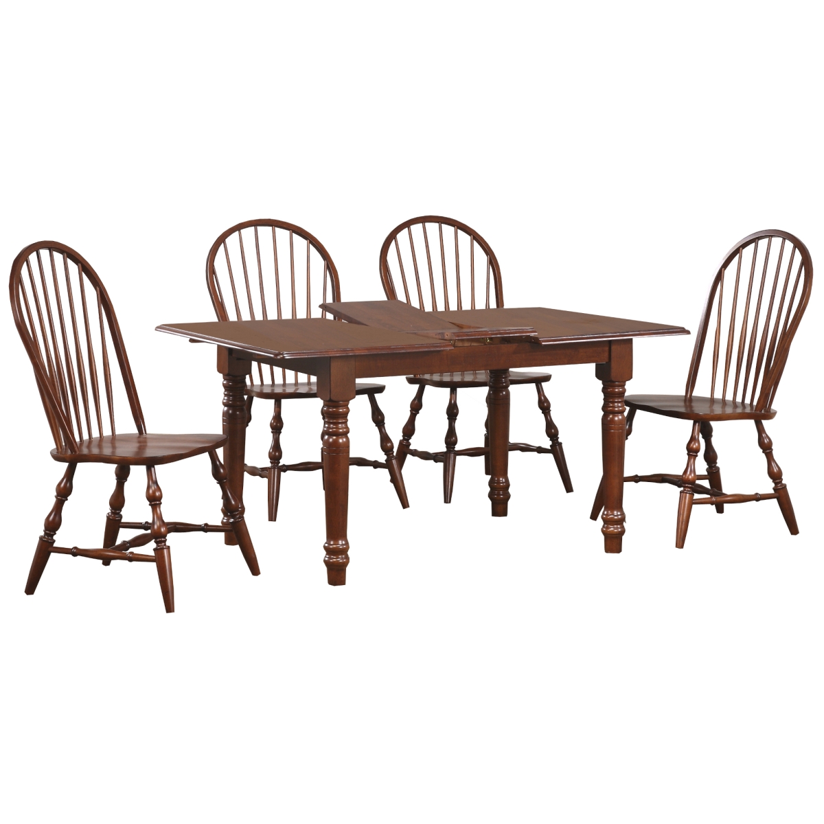 PK-ADW3660-C30-CT5P 60 in. Andrews Rectangular Extendable Dining Set, Chestnut Brown - 5 Piece