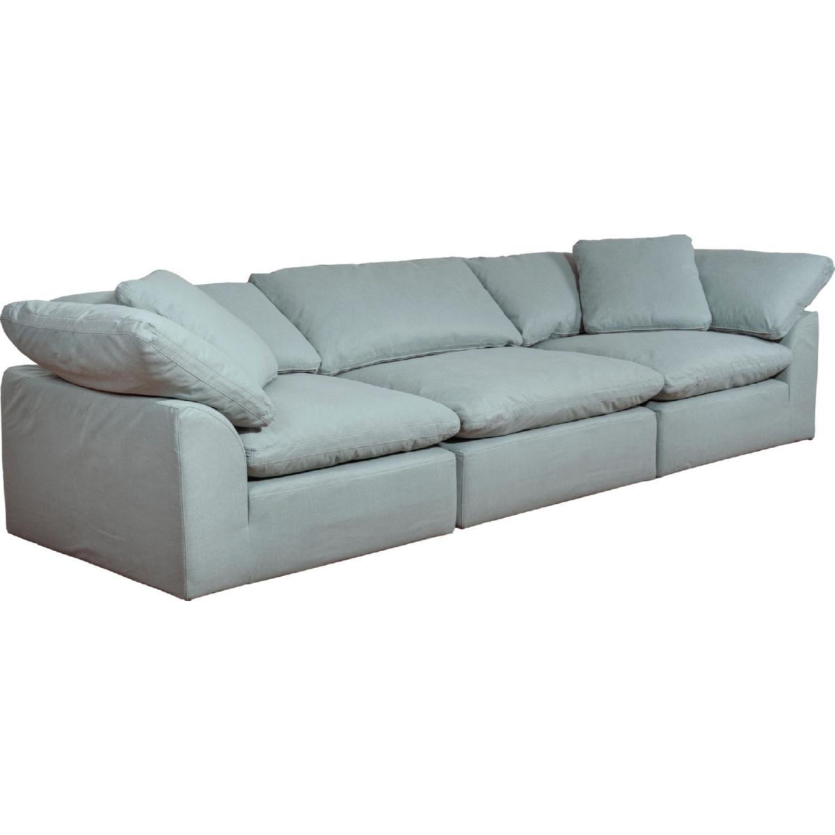 3PC Modular Sectional Sofa - Ocean Blue - Deep-Seating Down-Filled - Performance Fabric