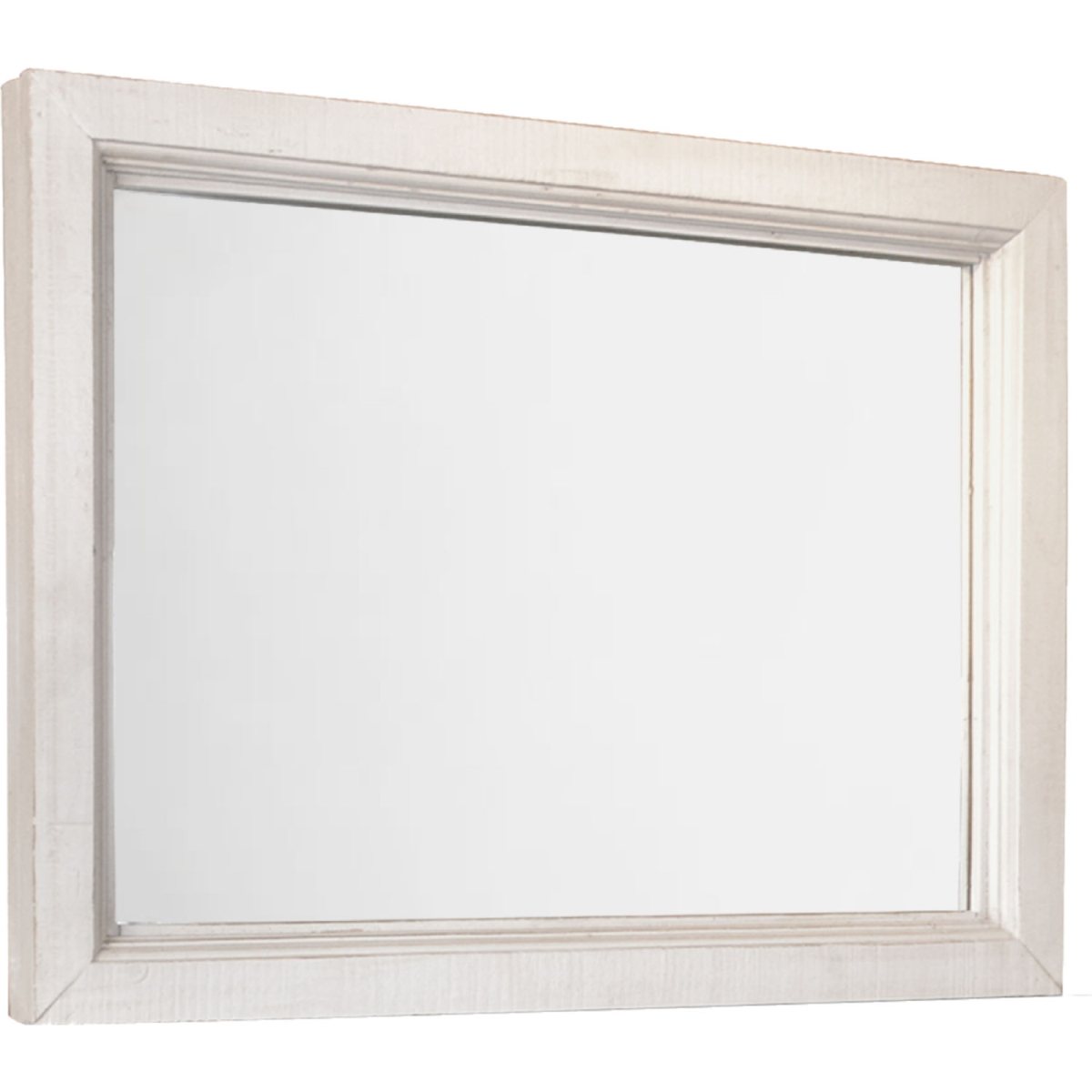 HH-4750-320 Rustic French Bedroom Mirror, Distressed White & Brown Solid Wood -  Sunset Trading
