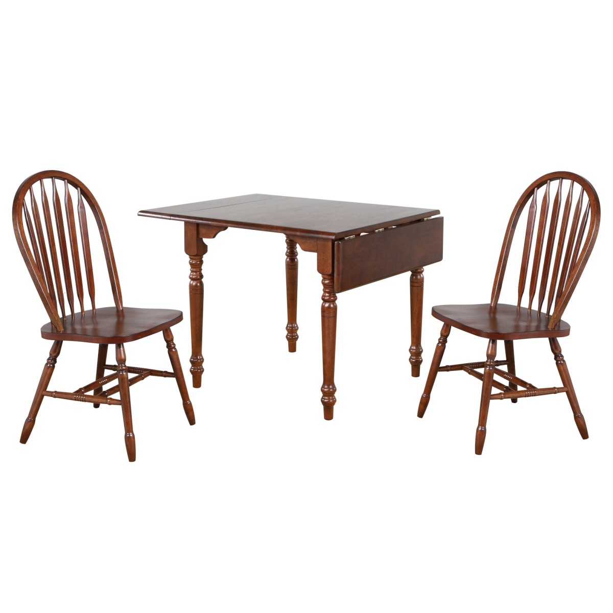 48 in. Andrews Wood Rectangular Dining Set, Chestnut Brown - 3 Piece