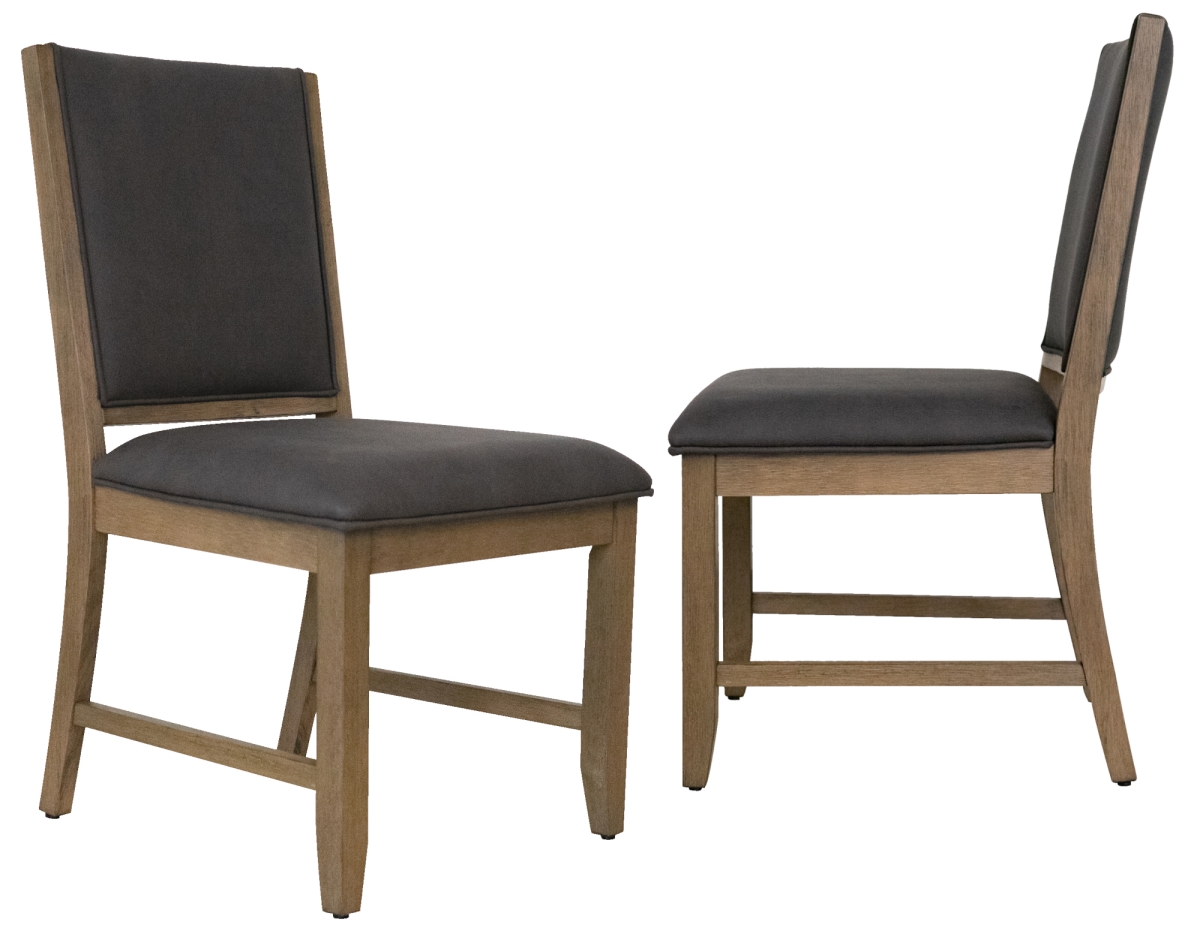 ED-D18620FSC-2 Saunders Upholstered Dining Chairs, Grey - Set of 2 -  Sunset Trading