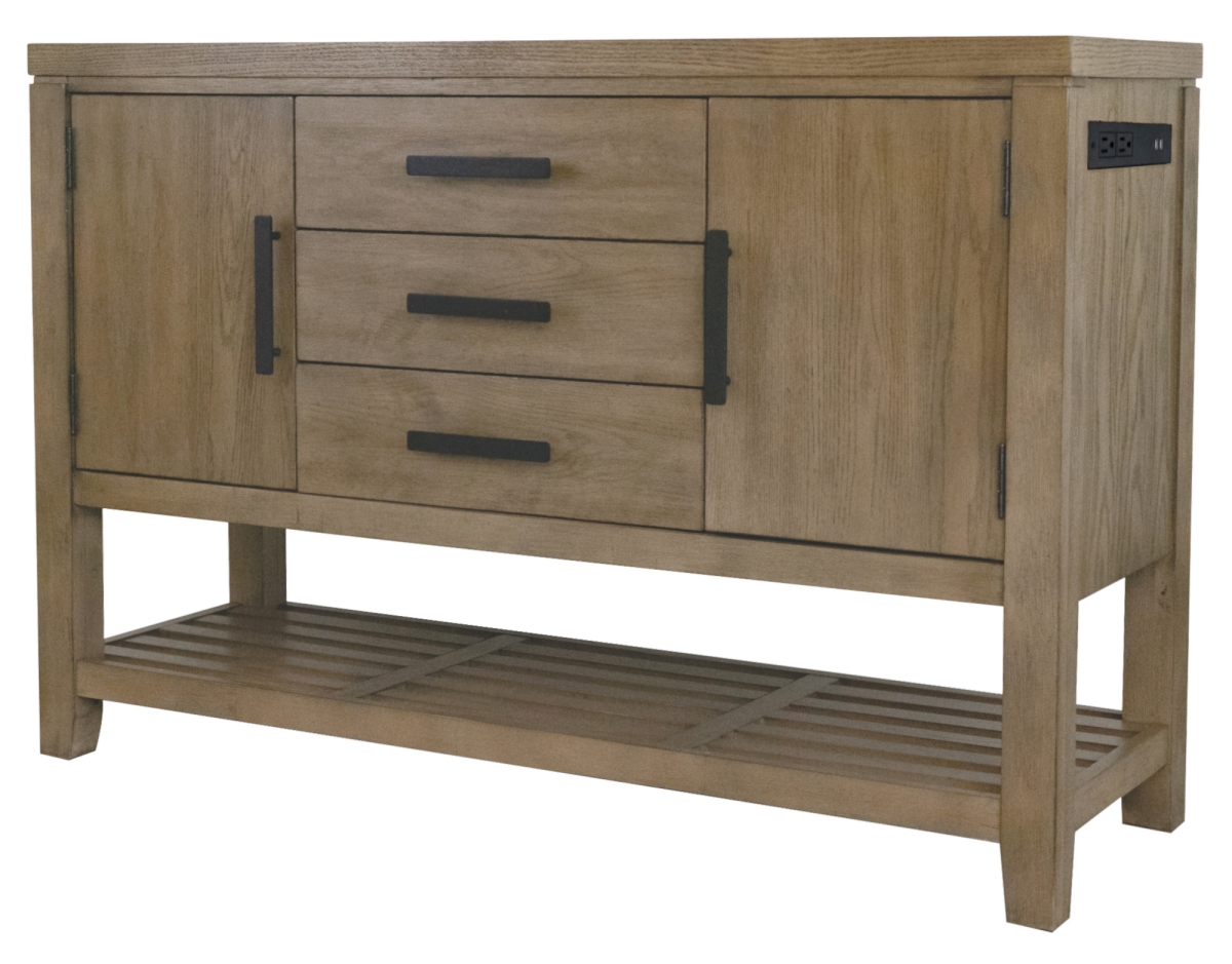 Saunders Sideboard Buffet Server TV Home Entertainment Center, Desert Brown