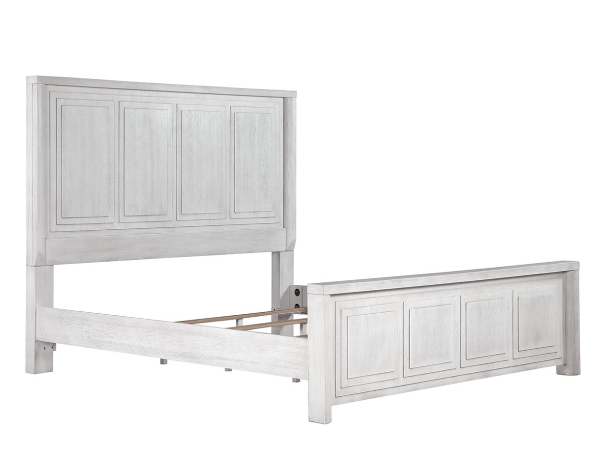 Dover King Size Panel Bed Frame - Cerused White Oak - Elegant Design