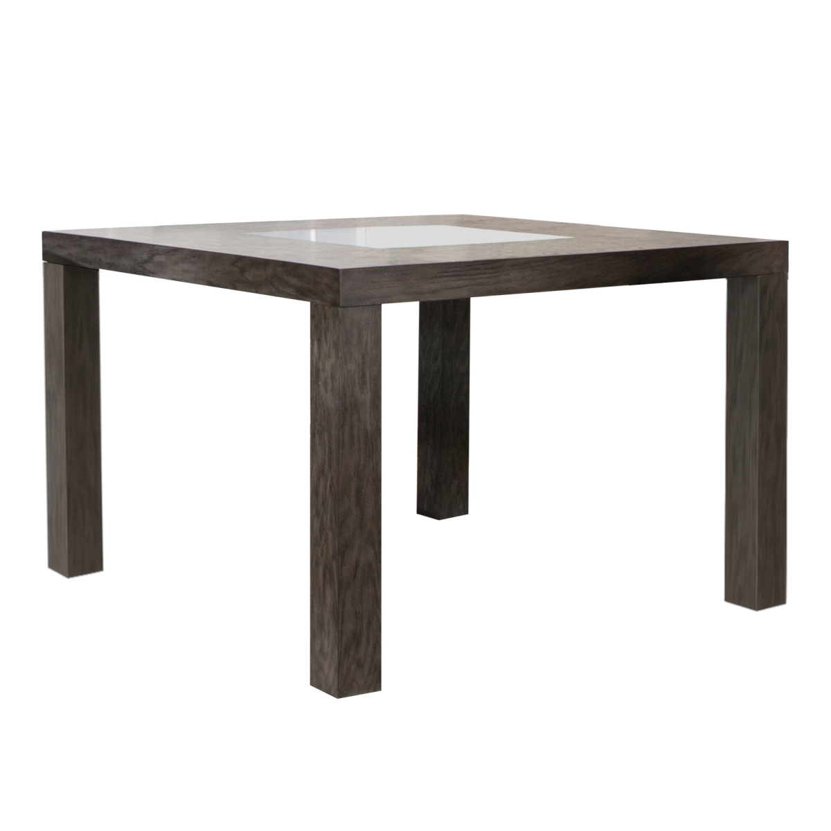 CR-TA078-69 54 in. Lyons Square Wooden Pub Table with Glass Insert Top - Smoke Brown