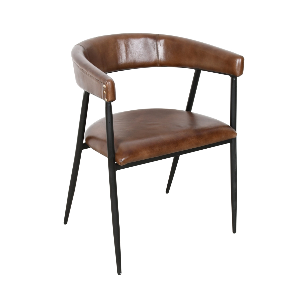 HT-FEX-HDC-CH 29 x 22 x 21 in. Bristol Upholstered Dining Chair with Wraparound Arms, Chestnut Brown