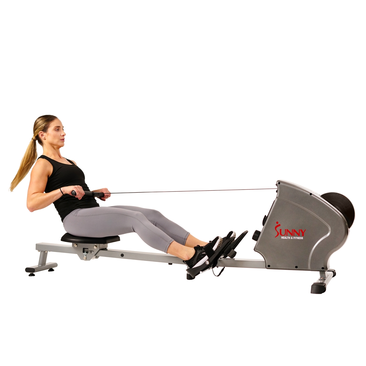Picture of Sunny Health & Fitness SF-RW5856 Magnetic Rowing Machine Rower&#44; 11 lbs Flywheel & LCD Monitor with Tablet Holder