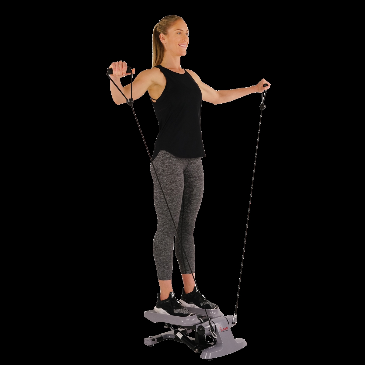 Picture of Sunny Health & Fitness SF-S0870 Versa Stepper Step Machine with Wide Non-Slip Pedals&#44; Resistance Bands & LCD Monitor