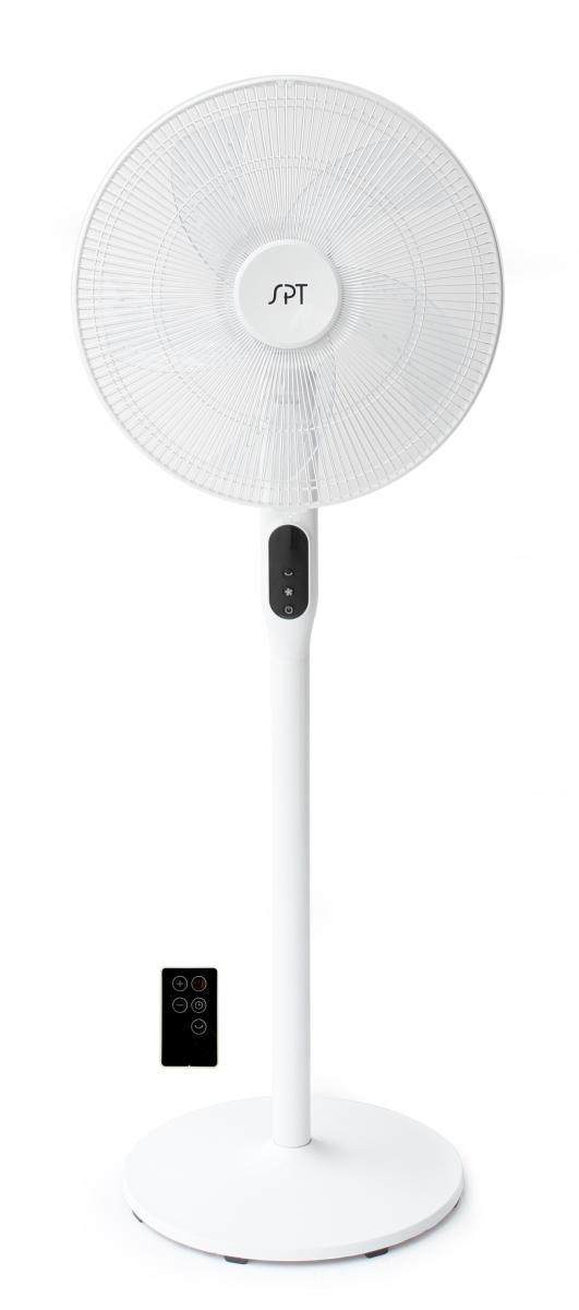 SF-16D48WB 16 in. DC-Motor Energy Saving Stand Fan with Remote & Timer-Piano, White