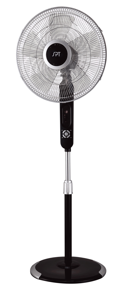 SF-16T07A 16 in. Stand Fan with Touch-Stop Sensor, Black