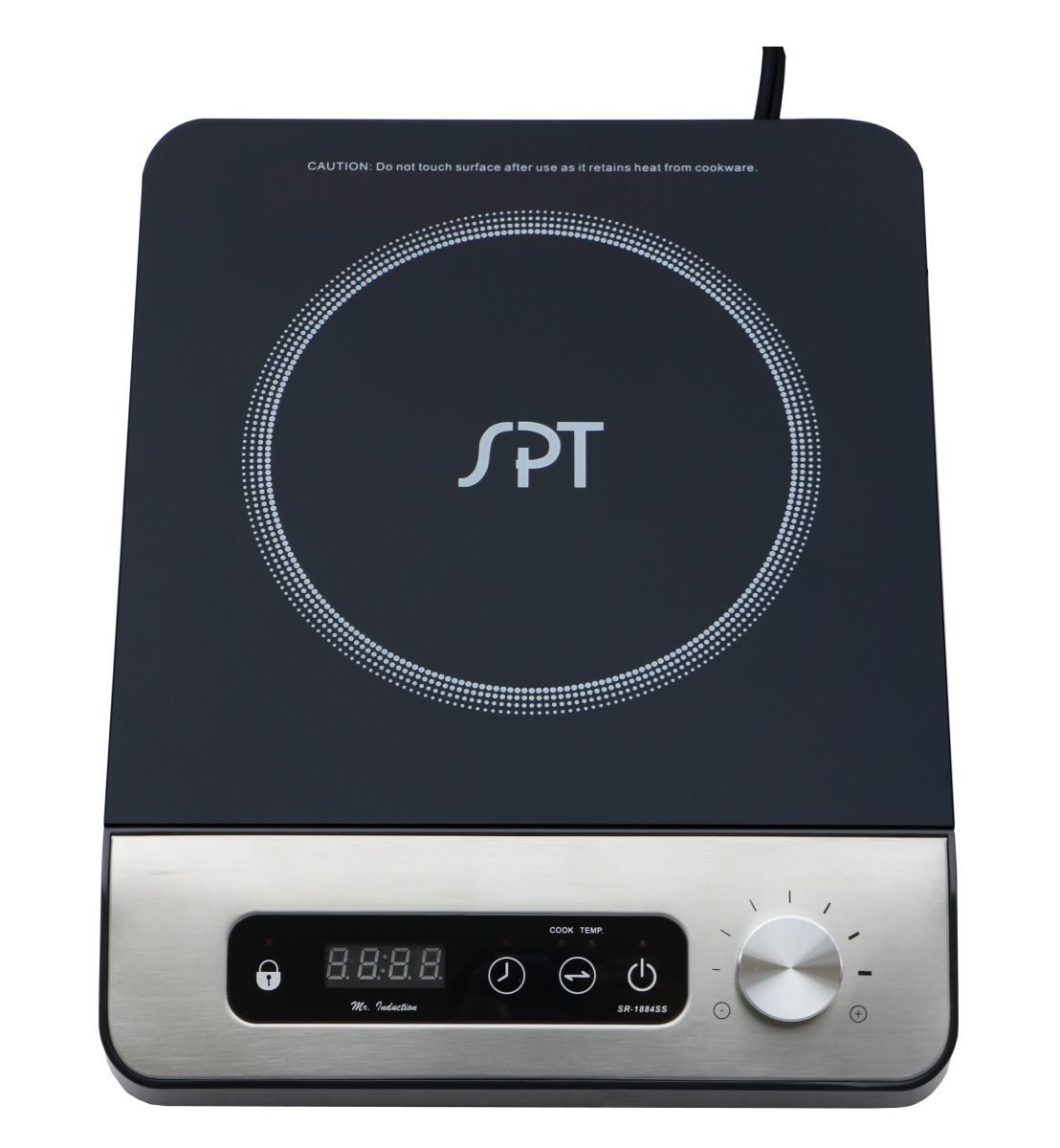 Picture of Sunpentown SR-1884SS-42BA 1650W Combination of Induction Cooktop with Control Knob & Stainless Steel Pot