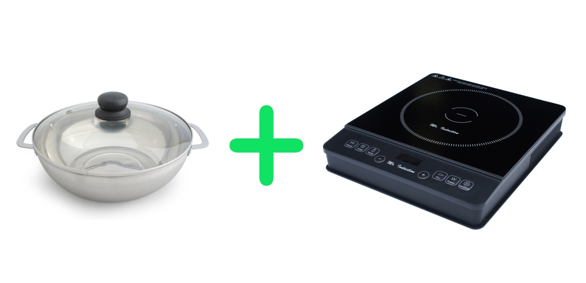 Picture of Sunpentown SR-1886-42B 1800W Induction Cooktop & Stainless Steel Pot