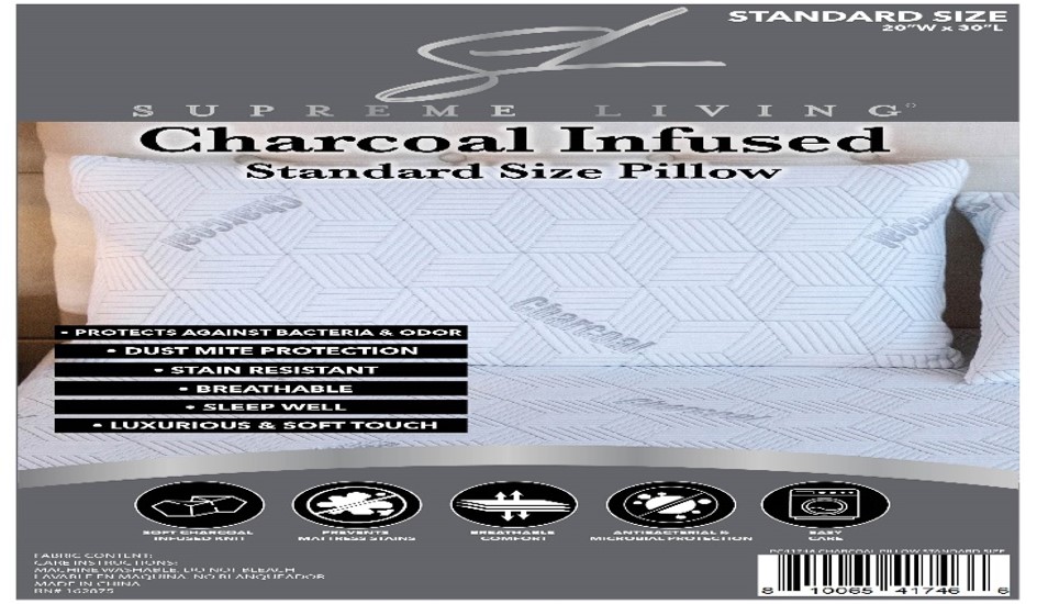 Picture of Supreme Living PC41746 Charcoal Infused Pillow - Standard Size
