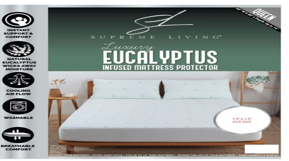 Picture of Supreme Living MP41750 Eucalyptus Infused Mattress Protectors - Twin Size