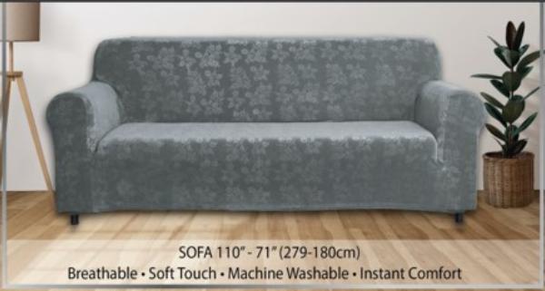 LS41911 Embossed Loveseat Slipcover - Gray