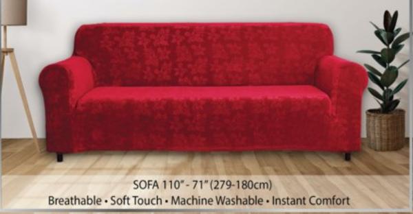 LS41912 Embossed Loveseat Slipcover - Burgundy