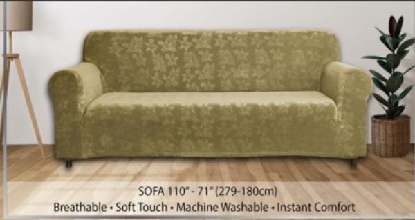 SA41914 Embossed Sofa Slipcover - Taupe
