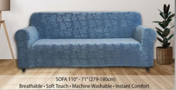 SA41917 Embossed Sofa Slipcover - Blue