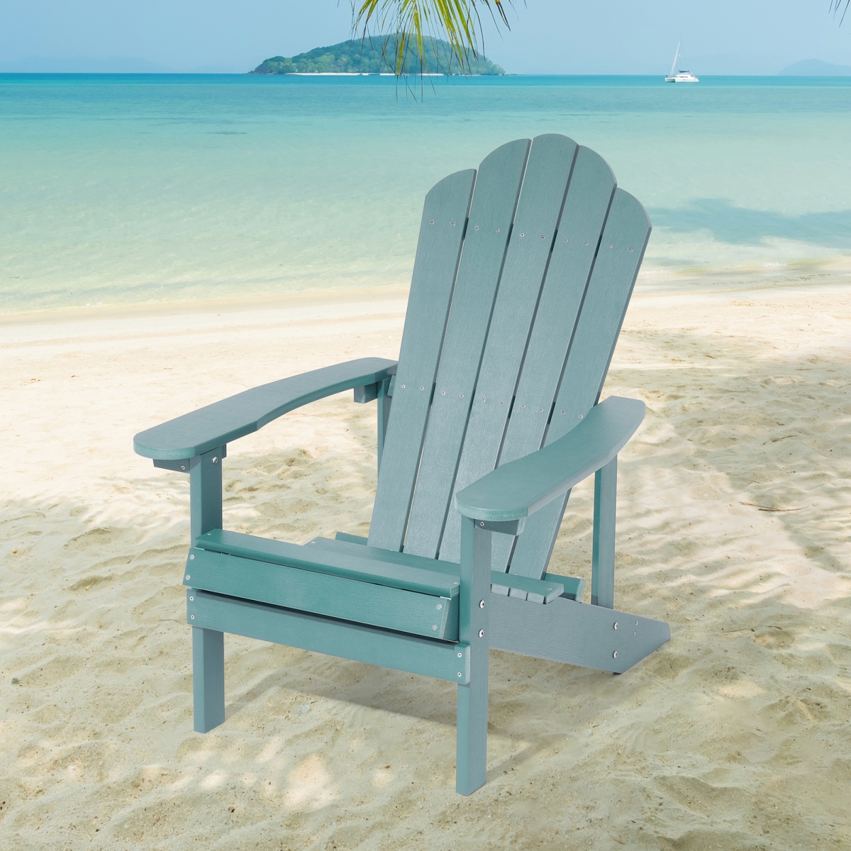 Picture of SANLUCE UN-SM-37-LB Lake Blue Weather Resistant Plastic Adirondack Chair