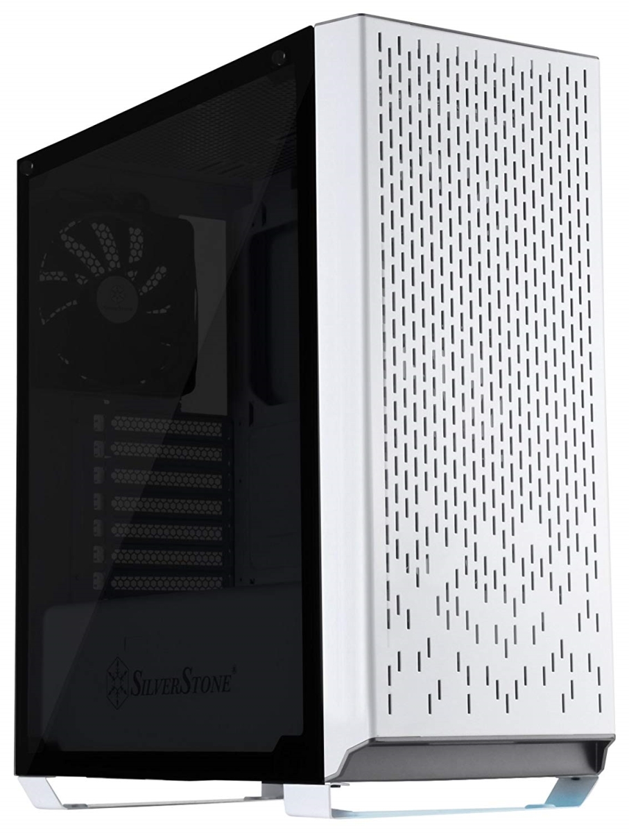 PM02W-G Computer Tower Case with Tempered-Glass Side Panel & Ample Air Flow, White