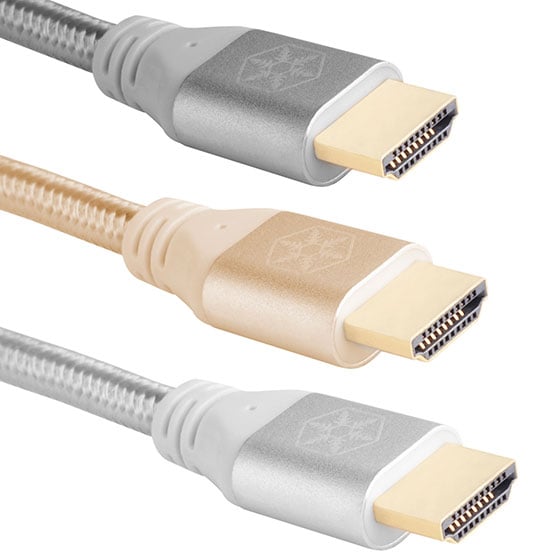 CPH01G-1800 1.8 m Premium Certified 4K Ultra High Speed HDMI 2.0b Cable, Gold -  SilverStone Technologies