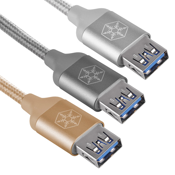 0.5 m Reversible USB-C to USB Type-A Female Cable, Silver