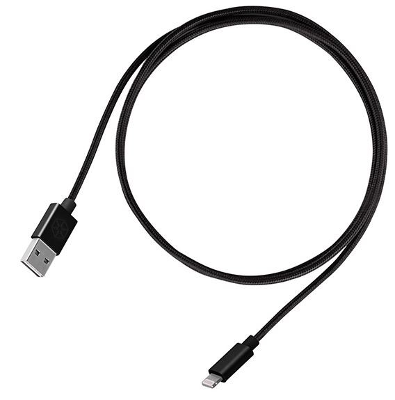 Picture of SilverStone Technologies CPU03J-1000 1 m Reversible USB-A to to Lightning Cable Apple MFi Certified&#44; Jet Black