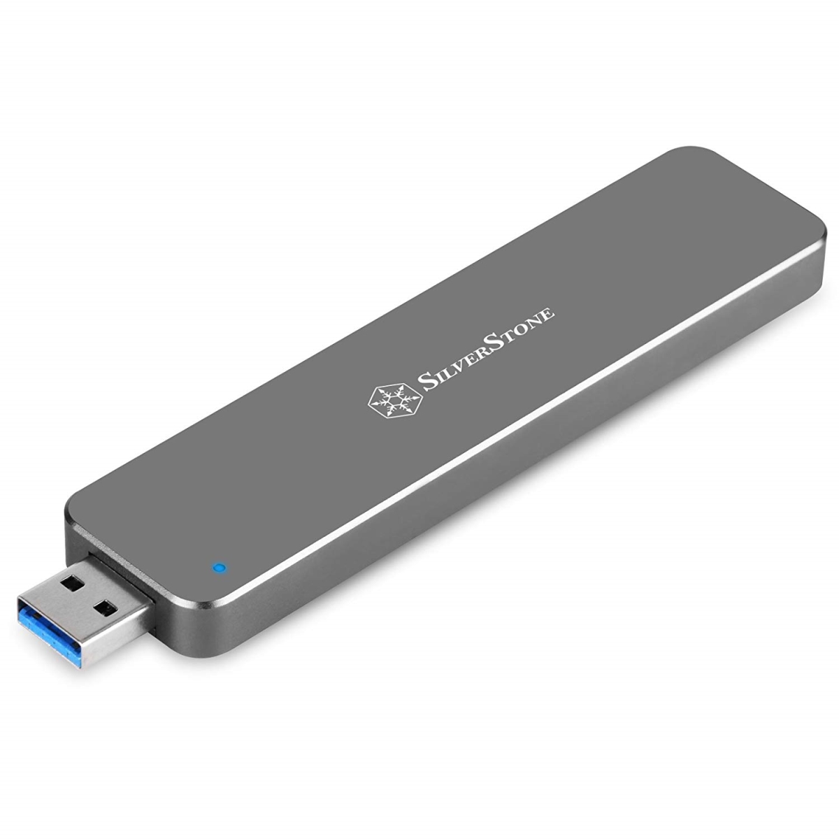MS09C M.2 SATA SSD to USB 3.1 Generation 2 Enclosure with Retractable Aluminum USB Type-A Housing in Charcoal