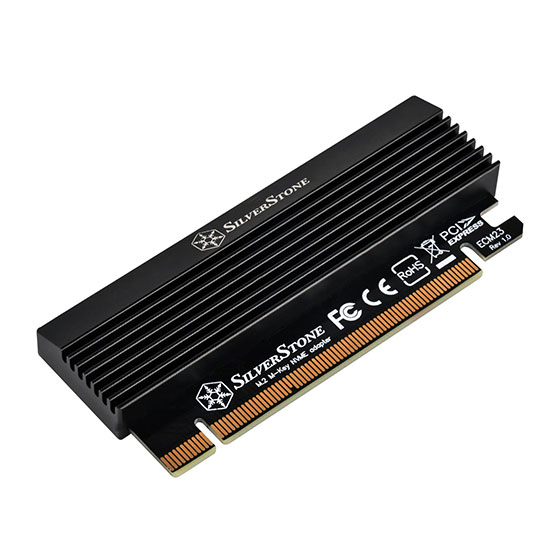 Technologies ECM23 Slim M.2 M Key PCIe NVMe Adapter to PCIe x4 with Integrated Heatsink