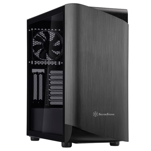 SilverStone Technology SEA1TB-G 470 mm Seta A1 ATX Mid-Tower Case with Aluminum Bezel & Steel Chassis, Gunmetal & Black
