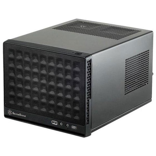 SilverStone Technology SG13B-C Super Compact Mini-ITX Cube with USB Type-C Port, Black