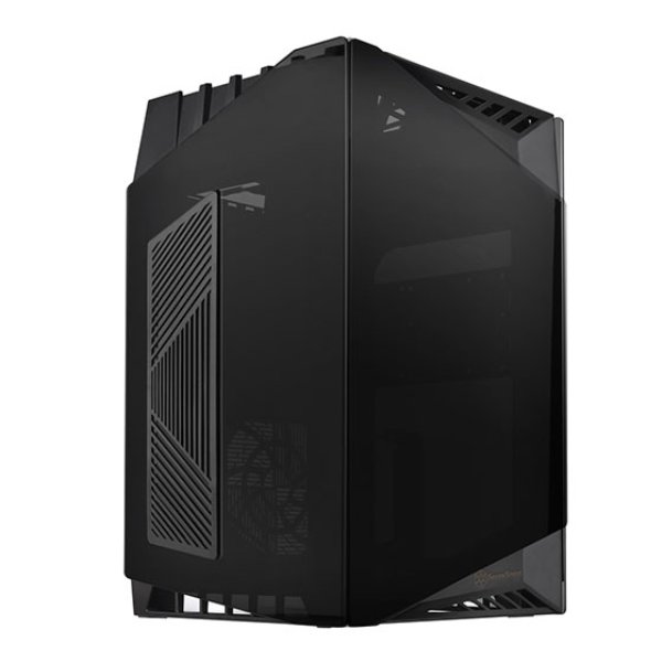 SilverStone - LD03B-AF Mini-ITX Case, 4 Tempered Glass Panels, 2x 120mm Fans, USB Type-C - Silver