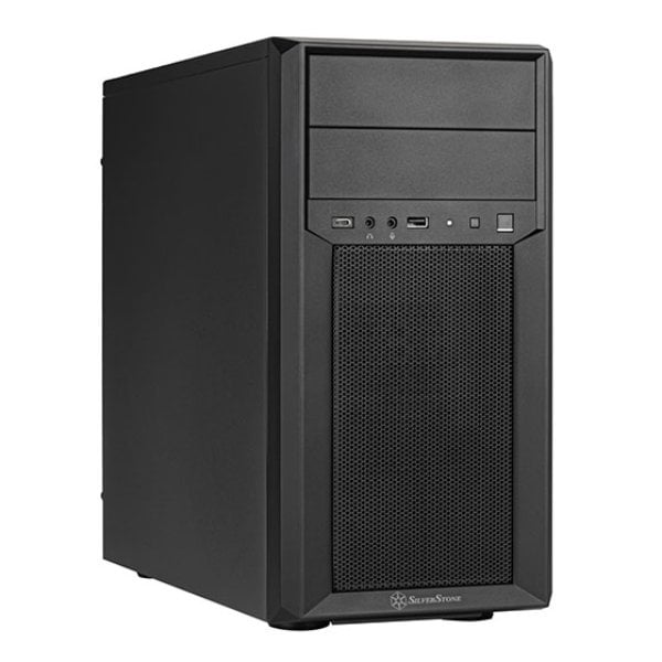 SilverStone Technology FA313-B-C Fara 313 Type C Compact Micro-ATX Tower Chassis with Tremendous Storage Drive Compatibility, Black