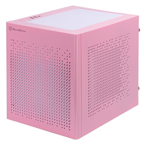 SilverStone Technology SG16P Sugo 16 Mini-ITX Cube Chassis with All Steel Construction, Pink