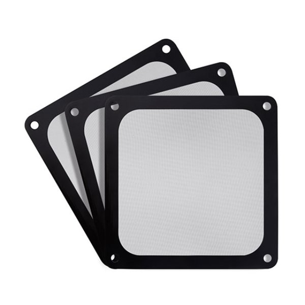 120 mm Fan Filter with Magnet, Black - Pack of 3