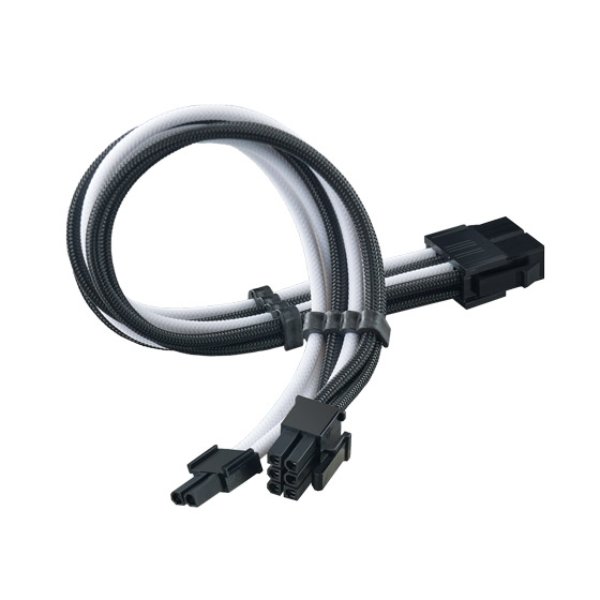 SilverStone Technology PP07E-PCIBW 300 mm 1 x PCIe 8 Pin 6-2 Super Flexible PSU Extension Cable, Black & White