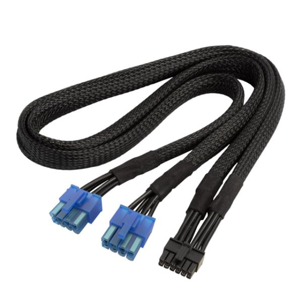 SilverStone Technology PP12-PCIE 550 mm 2 x PCIe 8 Pin PSU to 12 Pin GPU Power Cable, Black