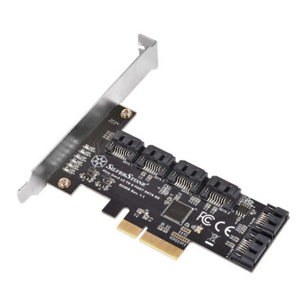 SilverStone Technology ECS06 6 Ports SATA Gen3 6 Gbps Non-Raid PCI Express Gen3 x2 Card