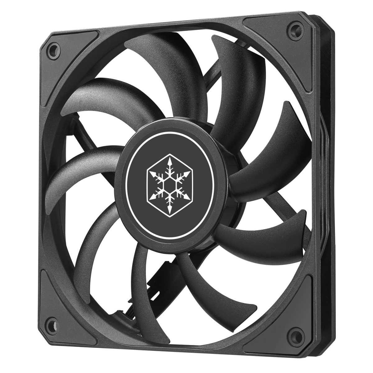 SilverStone Technology AS120B 120 mm Air Slimmer 120 Enhanced Performance Slim Fan with Full-Range PWM, Black