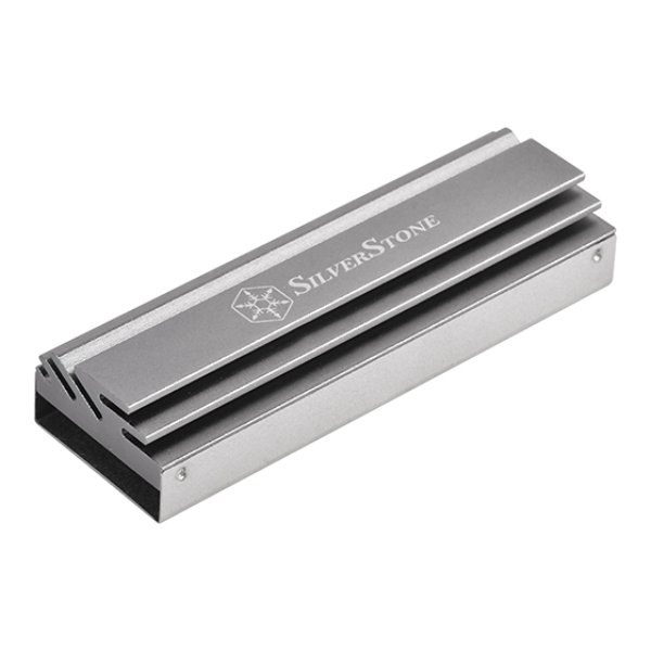 SilverStone Technology TP04 Aluminum Alloy M.2 SSD Cooling Kit, Titanium Gray