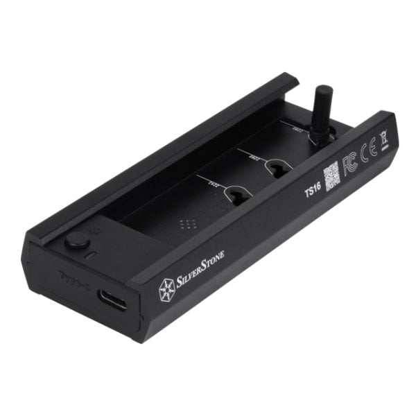 SilverStone Technology TS16 10 Gbps SuperSpeed USB-C 3.2 Gen2 to NVMe & SATA M.2 SSD External Tool-Free Docking Station, Black