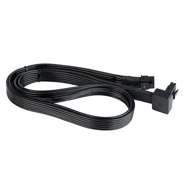SilverStone Technology PP14-90 650 mm 12-4 Pin PSU to 12-4 Pin GPU 90 deg Angled 12VHPWR PCIe Gen5 Cable, Black