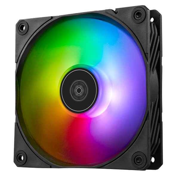 SilverStone Technology SF120B-ARGB 120 x 25 mm Shark Force 120 ARGB Performance Enhanced PWM ARGB Fan, Translucent & Black