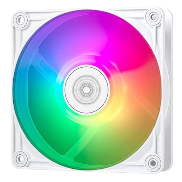 SilverStone Technology VS120W-ARGB 120 mm Vista 120 ARGB Performance Enhanced PWM ARGB Fan, Translucent & White