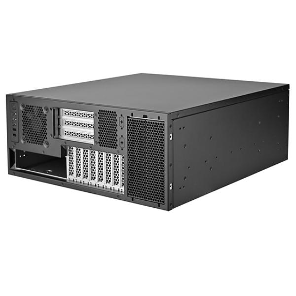 RM47-502-I 4U Interchangeable Rackmount Chassis with Front Accessible Expansion Slots for 3 Standard Height, Black