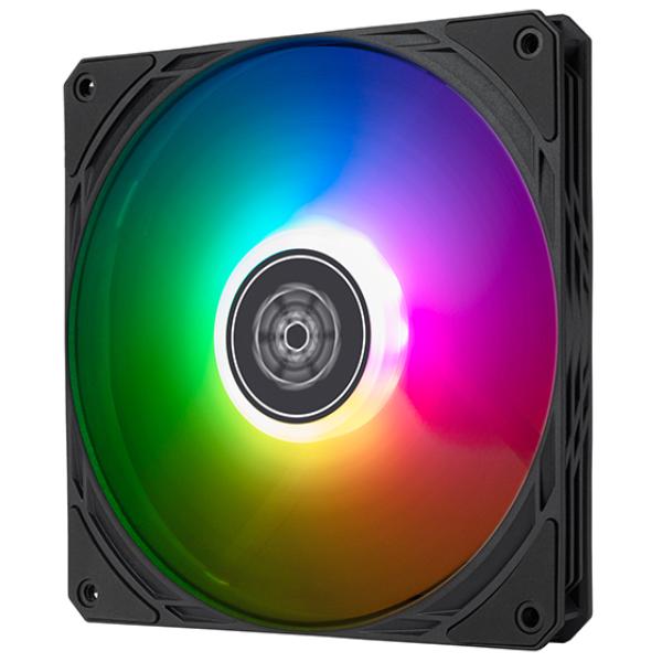 AS140B-ARGB Air Slimmer 140 ARGB Enhanced 140 mm Slim Fan with Full-Range PWM & ARGB Lighting Effects, Black