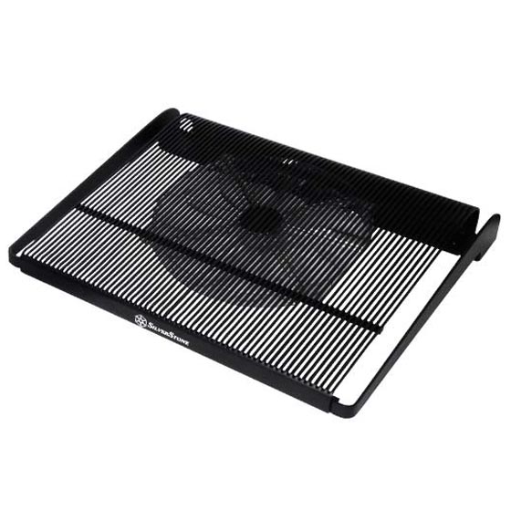 Silver Stone Technologies NB04B Lightweight Aluminum Cooler with Low Noise 200 mm Fan for 15 in. Notebook