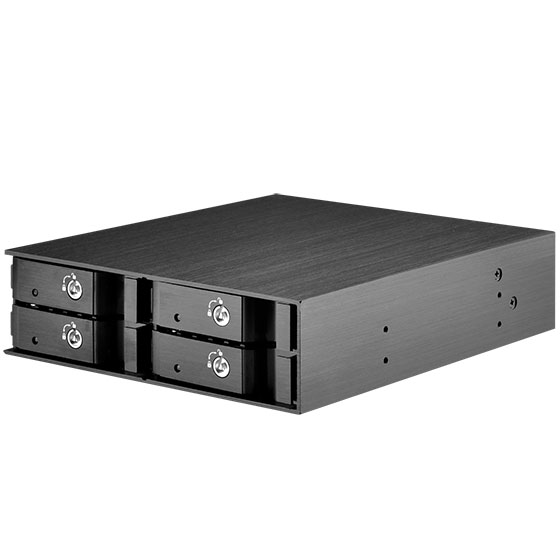 Silver Stone Technologies FS204B 1 x 5.25 in. Device Bay to 4 x 2.5 in. SAS & SATA 6.0 Gbits Hot Swap HDD