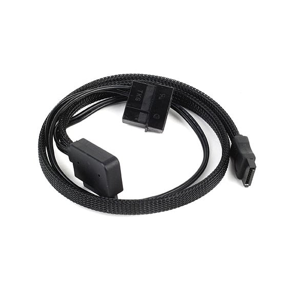 Sleeved Slim Sata Adapter Cable - Black