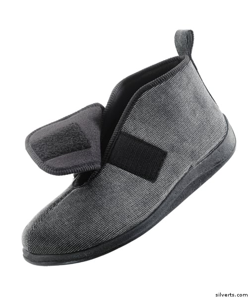 Picture of Silverts 511800106 Comfortrite Wide Slippers for Men - Extra Wide Extra Deep Fit - Up To Size 14&#44; Grey - Size 12